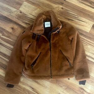 Sam. Faux Fur Denver Jacket in Caramel